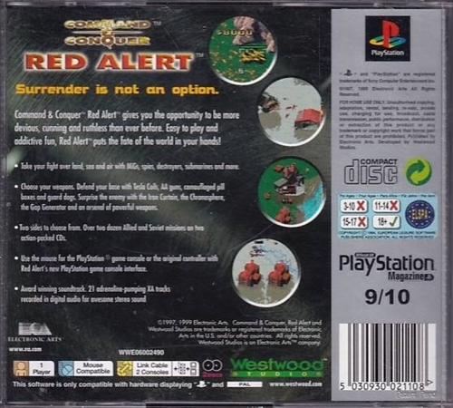 Command and Conquer Red Alert Platinum - PS1 (B Grade) (Genbrug)